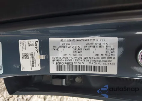 2023 Mazda Mazda3 2.5 S Carbon Edition из США, поврежденный, VIN 3MZBPACM1PM382553